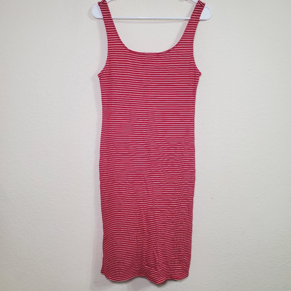 Heart Hips Red White Stripe Cami Slip Sun Dress Nautical Beach Picnic Summer‎
